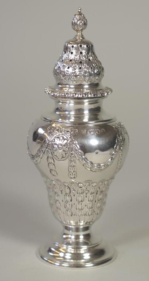 A LATE VICTORIAN SILVER SUGAR CASTOR Image