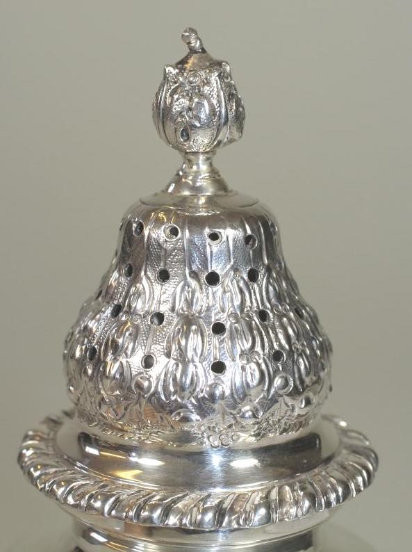 A LATE VICTORIAN SILVER SUGAR CASTOR Image