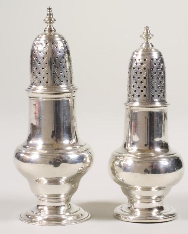 AN EARLY GEORGE II SILVER VASE SHAPED PEPPERETTE Image