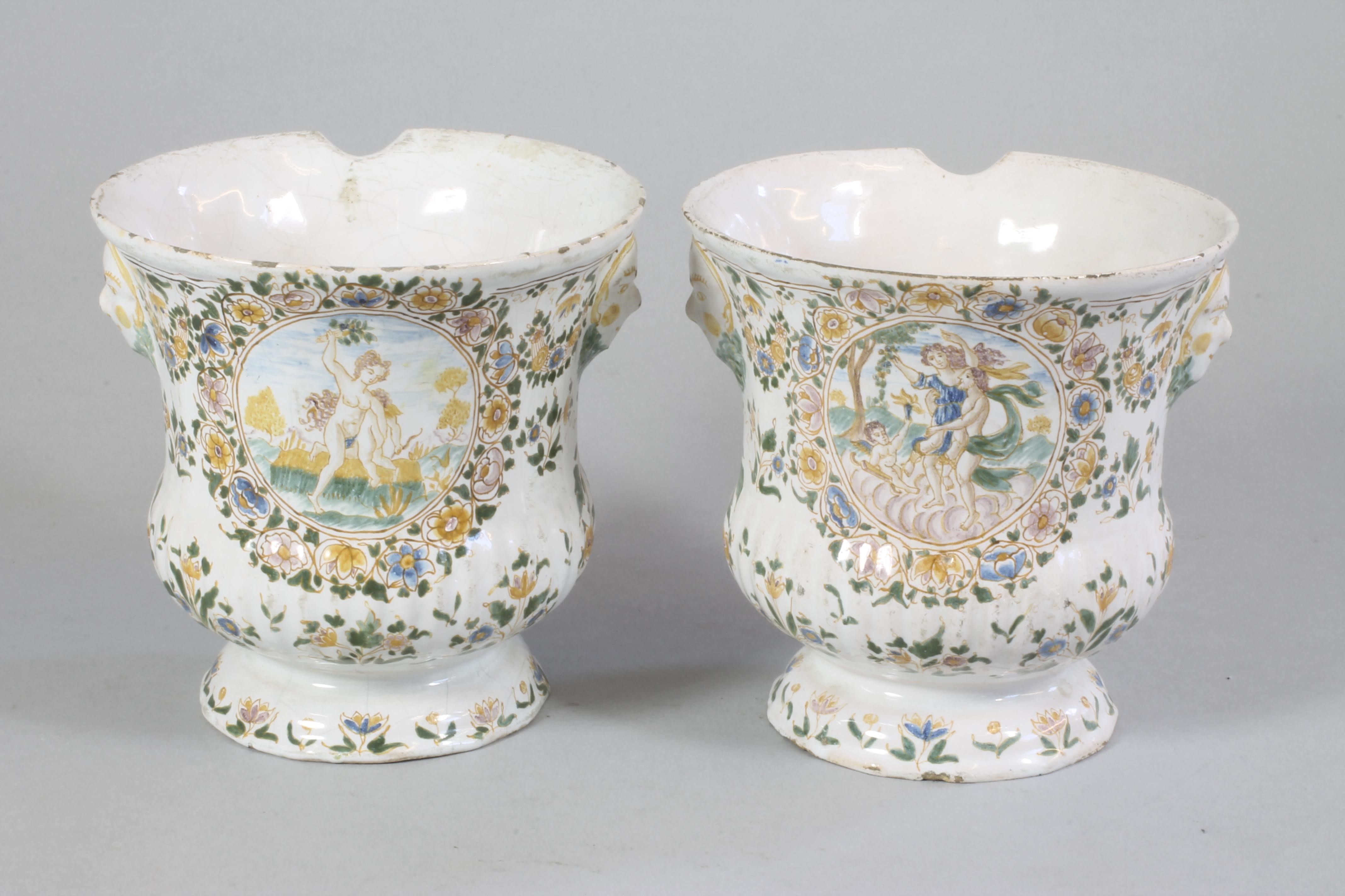 A PAIR OF FAIENCE GLASS RINSERS Image
