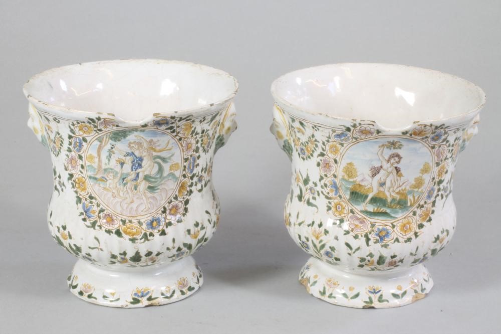 A PAIR OF FAIENCE GLASS RINSERS Image