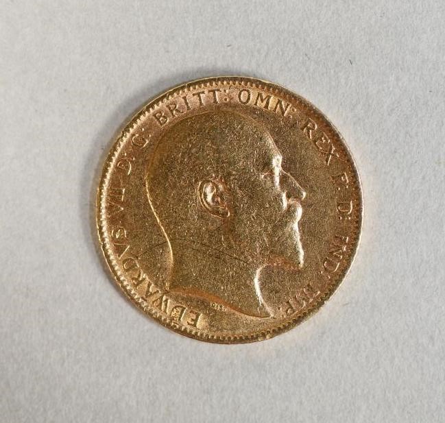 AN EDWARD VII GOLD SOVEREIGN Image