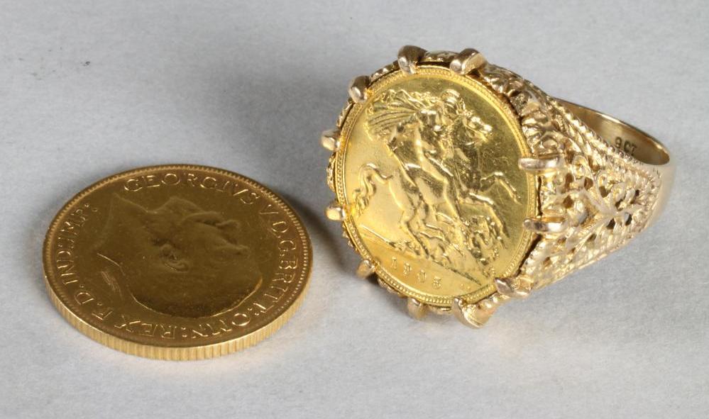 AN EDWARD VII HALF GOLD SOVEREIGN Image