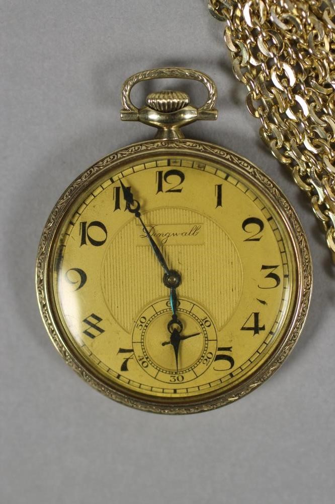 A GENTLEMAN'S 14KT GOLD "DINGWALL" TOP WIND DRESS WATCH Image