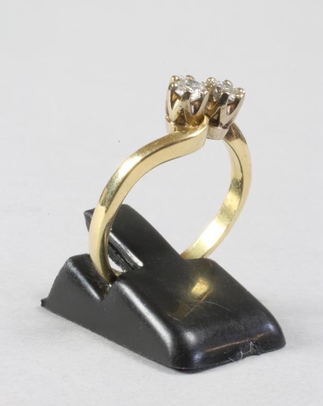 A TWO STONE DIAMOND RING Image