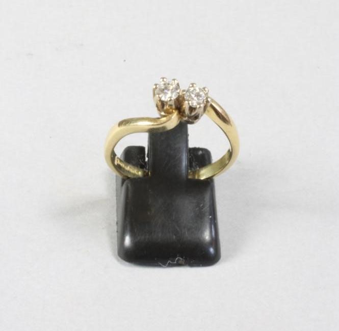 A TWO STONE DIAMOND RING Image