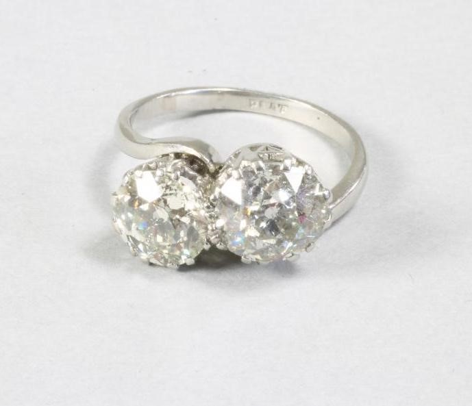 A TWO STONE DIAMOND RING Image