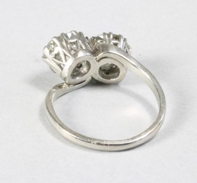 A TWO STONE DIAMOND RING Image