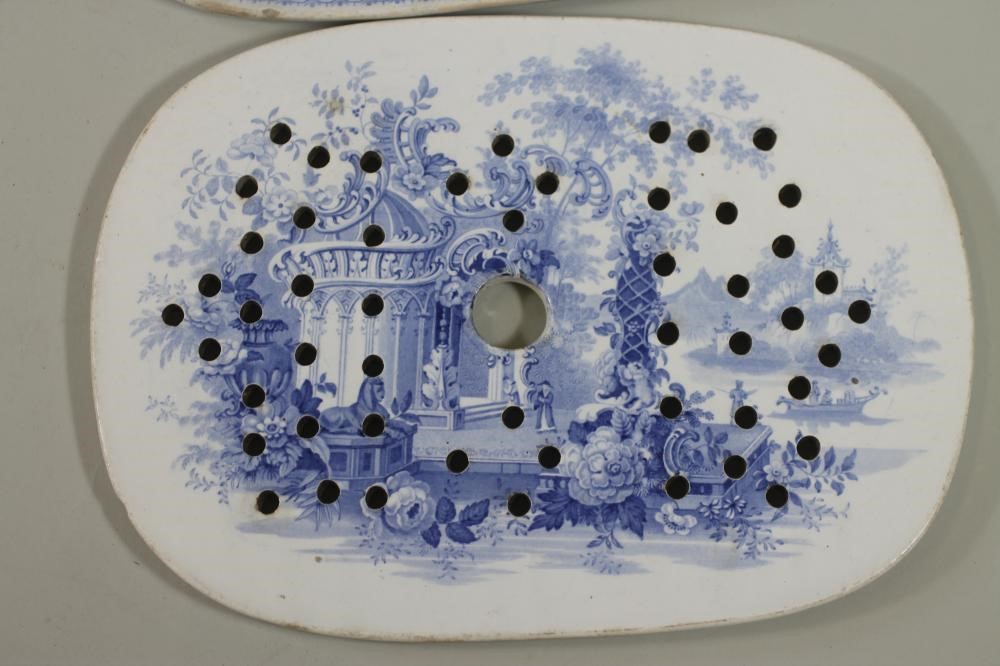 A COLLECTION OF EARLY VICTORIAN BLUE AND WHITE PRINTED EARTHENWARE comprising a Minton Opaque China Image