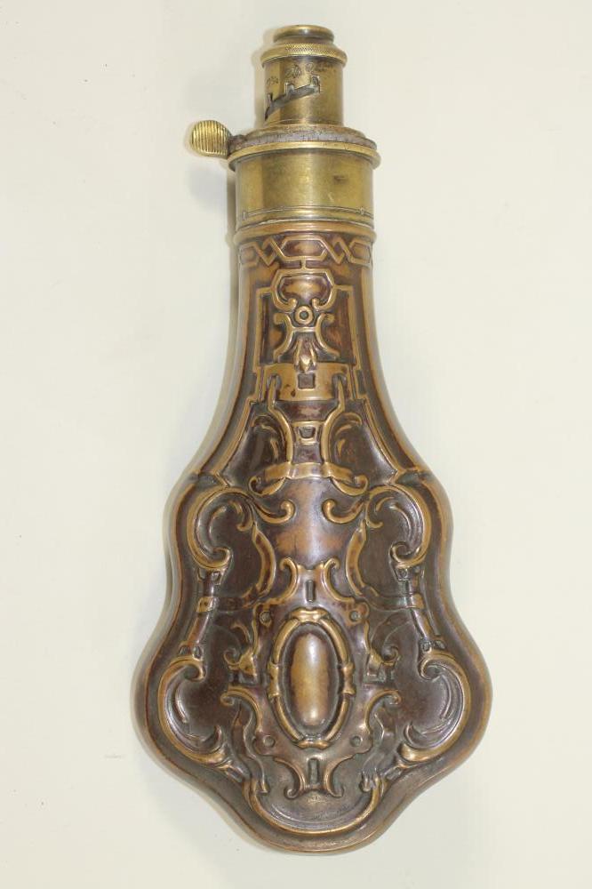 A G. & J.W. HAWKSLEY COPPER POWDER FLASK Image