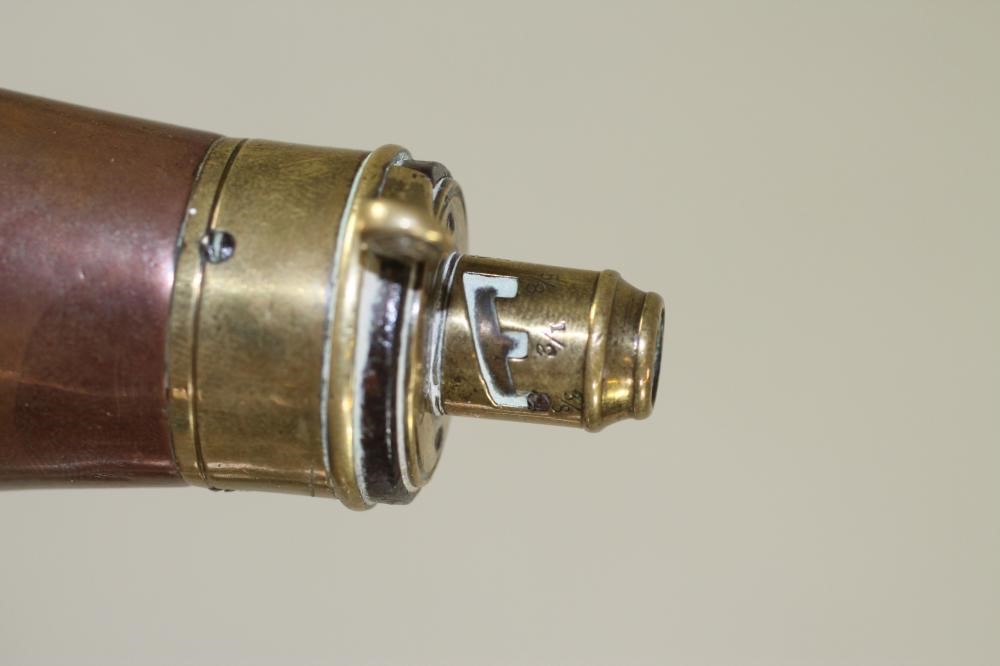 A G & J W HAWKSLEY COPPER PISTOL POWDER FLASK Image