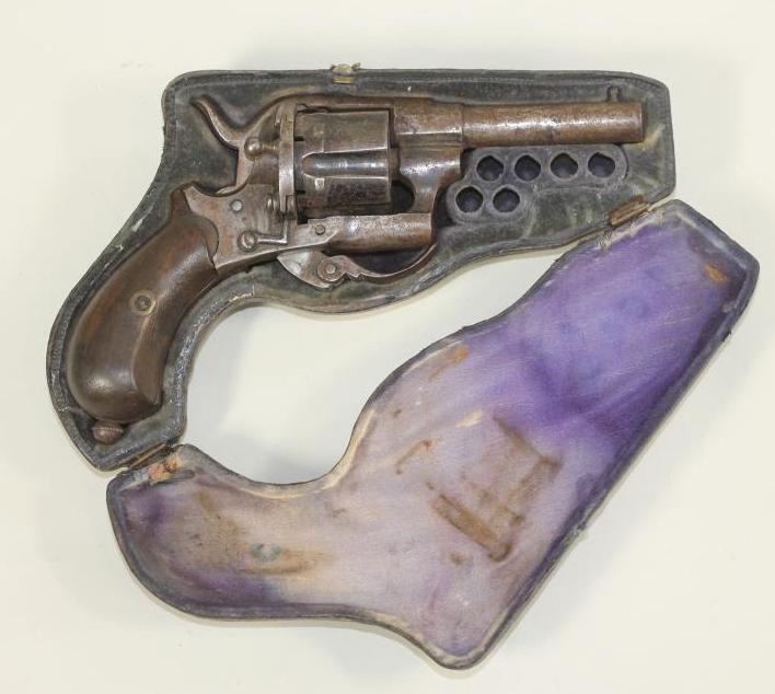 A BELGIAN 7MM PINFIRE REVOLVER Image