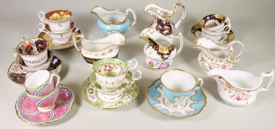 A COLLECTION OF ENGLISH PORCELAIN TEA WARES Image