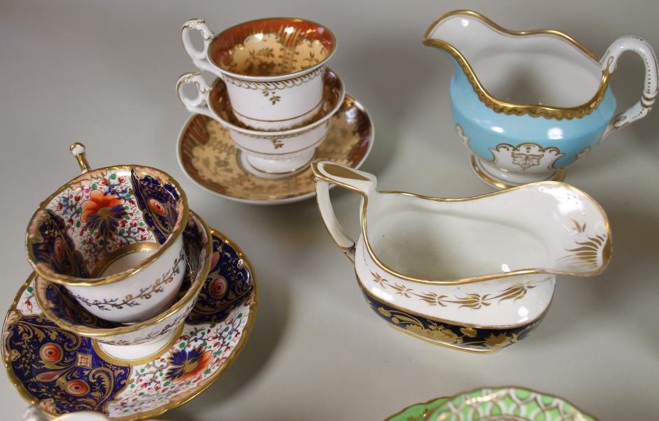 A COLLECTION OF ENGLISH PORCELAIN TEA WARES Image