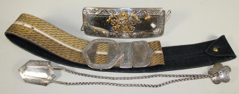 A 17TH LANCER OFFICER'S CARTOUCHE POUCH AND BELT Image