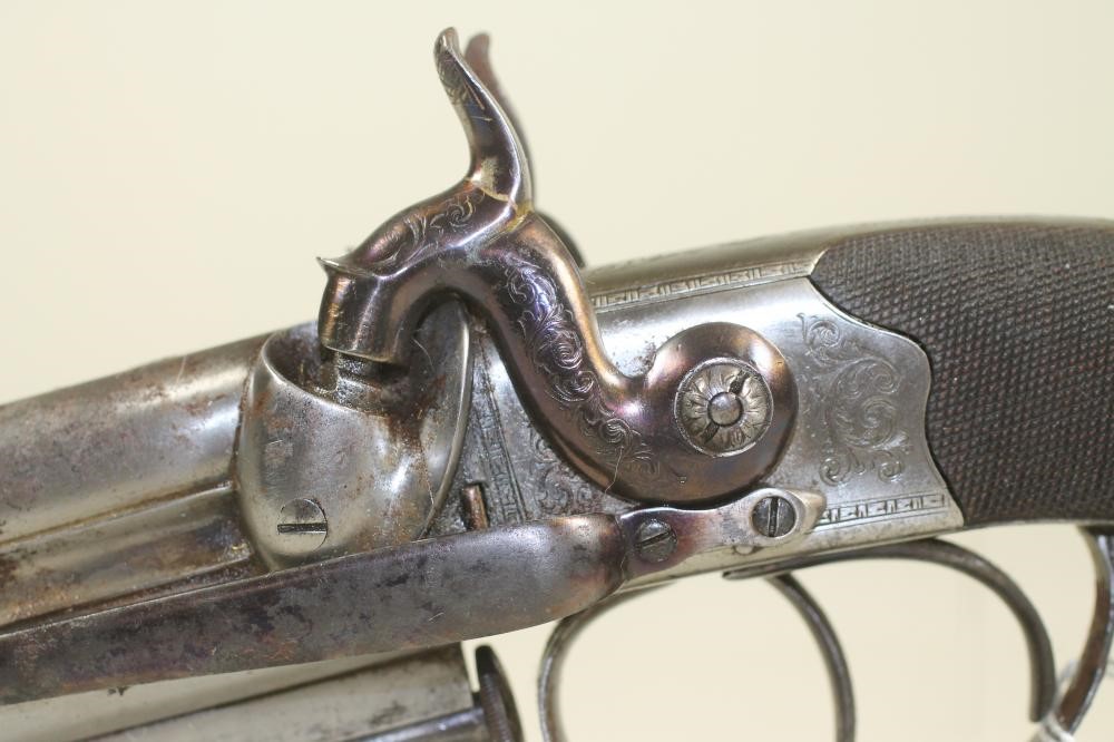 A DOUBLE BARRELLED PERCUSSION PISTOL BY WEBB Image