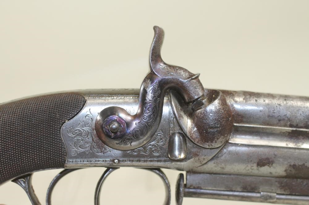A DOUBLE BARRELLED PERCUSSION PISTOL BY WEBB Image