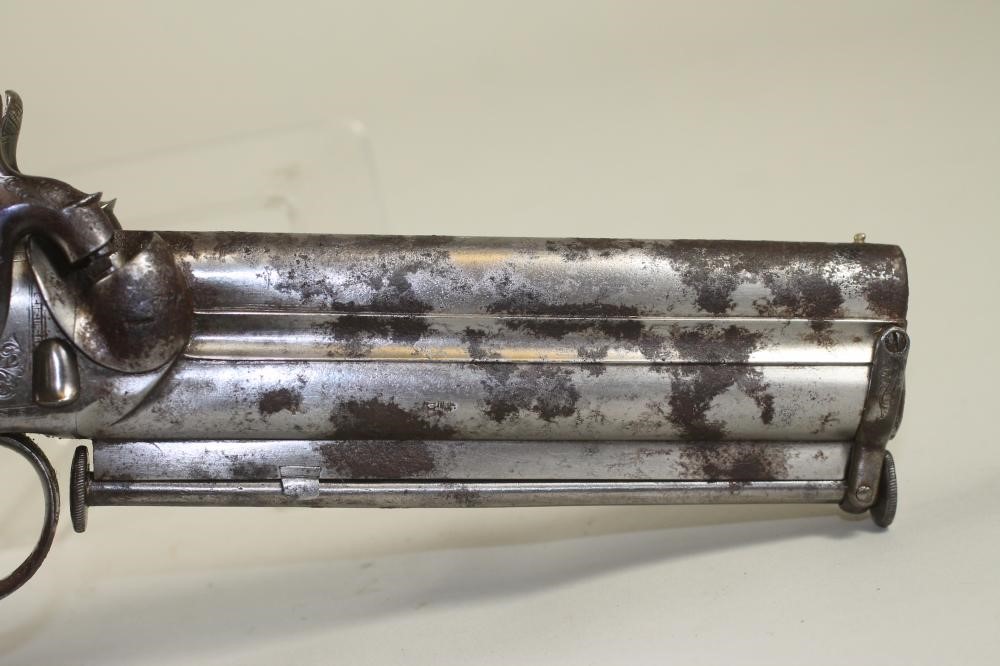 A DOUBLE BARRELLED PERCUSSION PISTOL BY WEBB Image