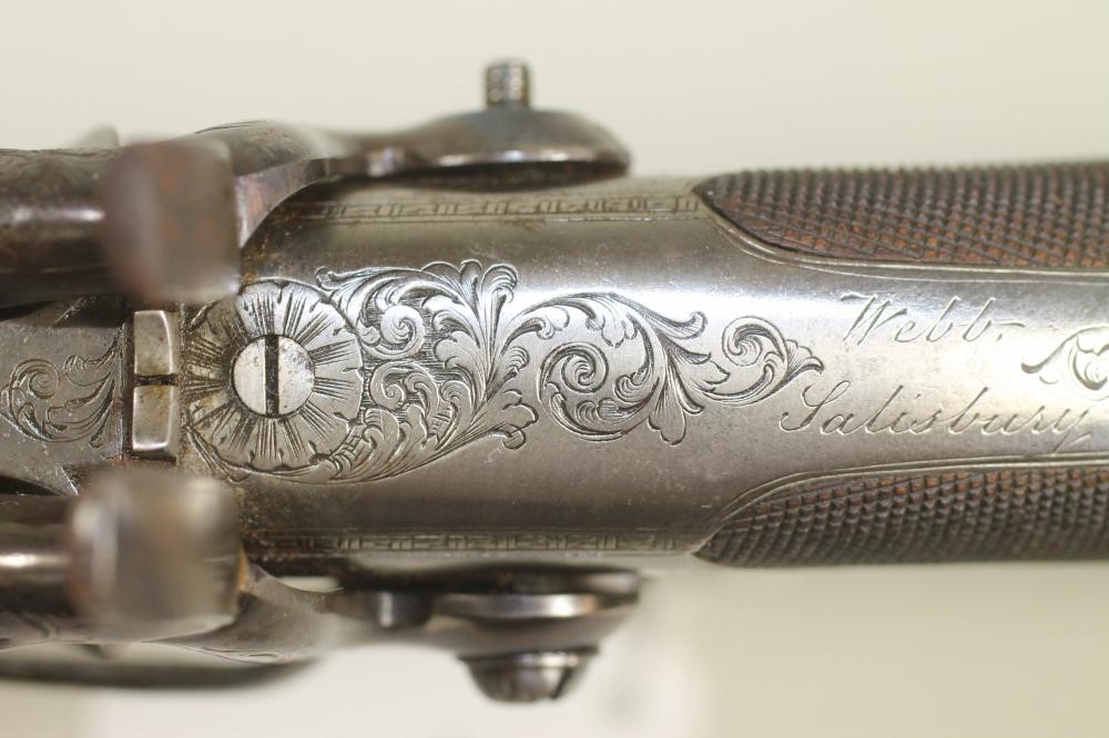 A DOUBLE BARRELLED PERCUSSION PISTOL BY WEBB Image