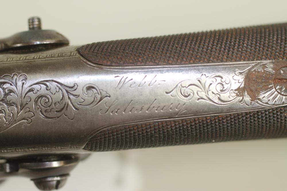 A DOUBLE BARRELLED PERCUSSION PISTOL BY WEBB Image