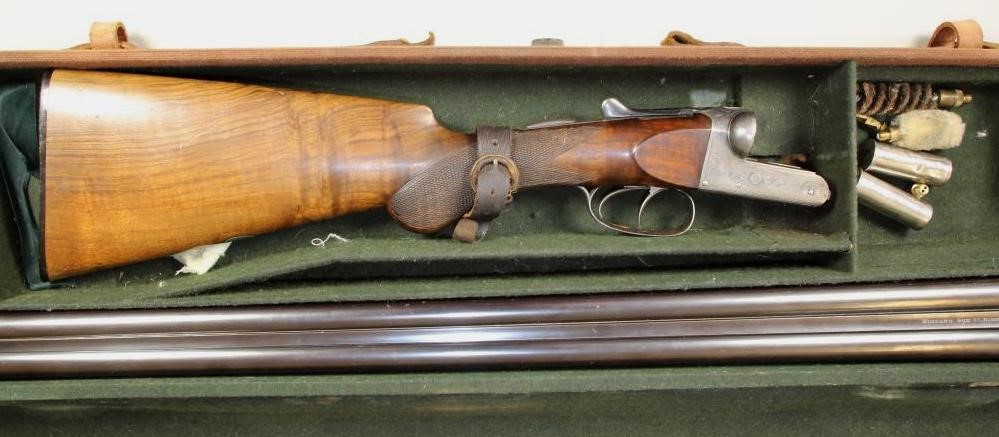 A SIDE BY SIDE 12 BORE SHOTGUN BY MIDLAND GUN CO. BIRMINGHAM Image