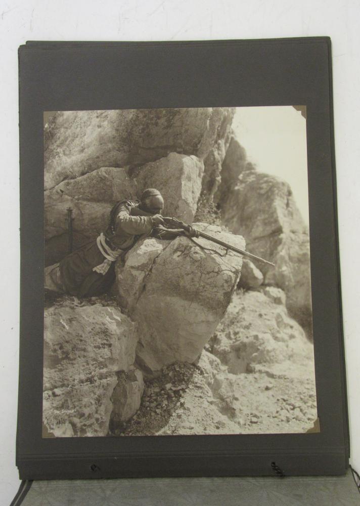 INDIAN PHOTO ALBUM - Substantial oblong photo album with large format photographs including Image