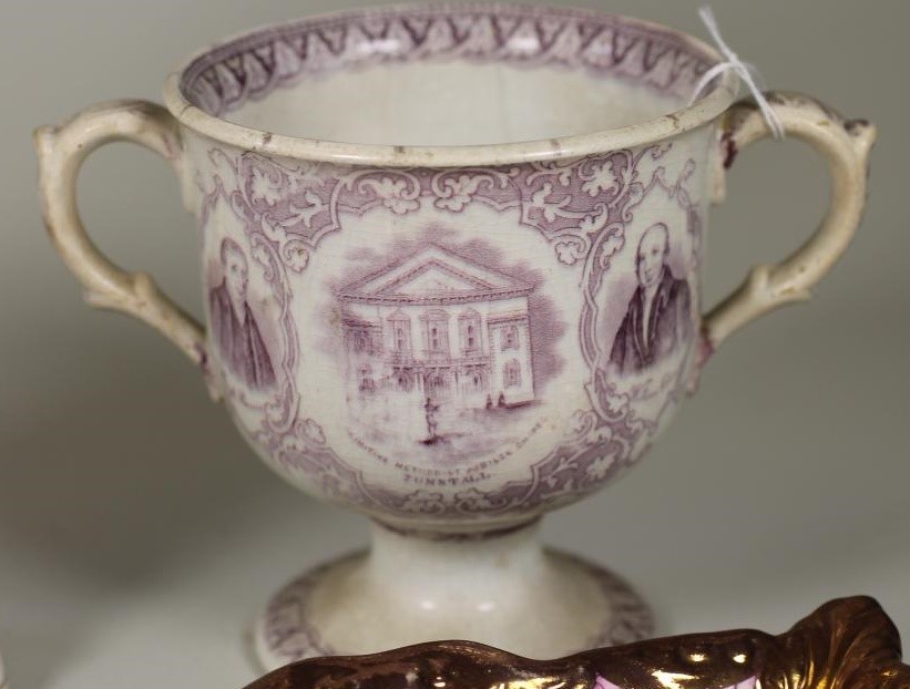 OF WESLEYAN INTEREST - a pair of Sunderland lustre plaques Image