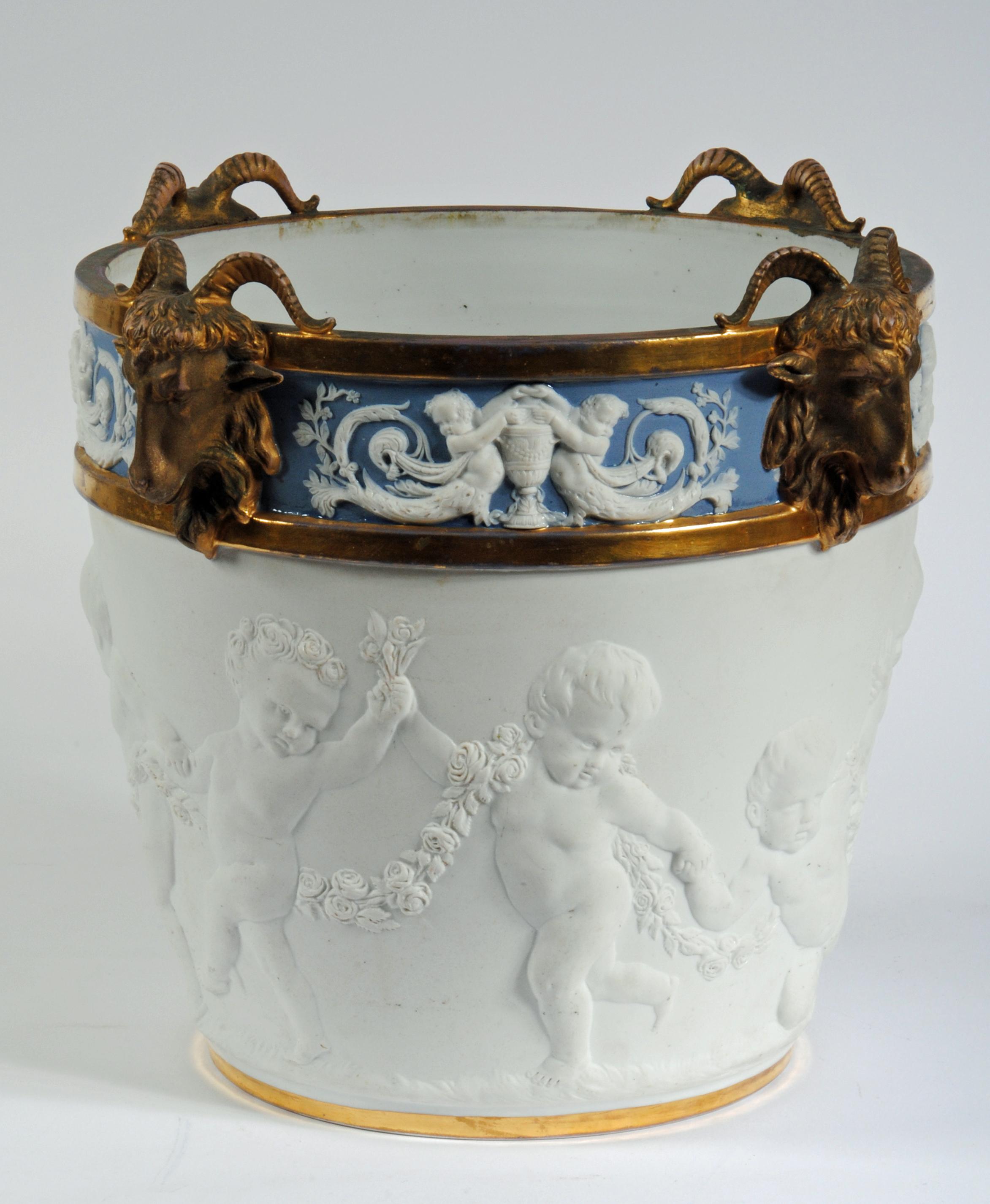 A LARGE "SEVRES" BISQUE PORCELAIN JARDINIERE Image