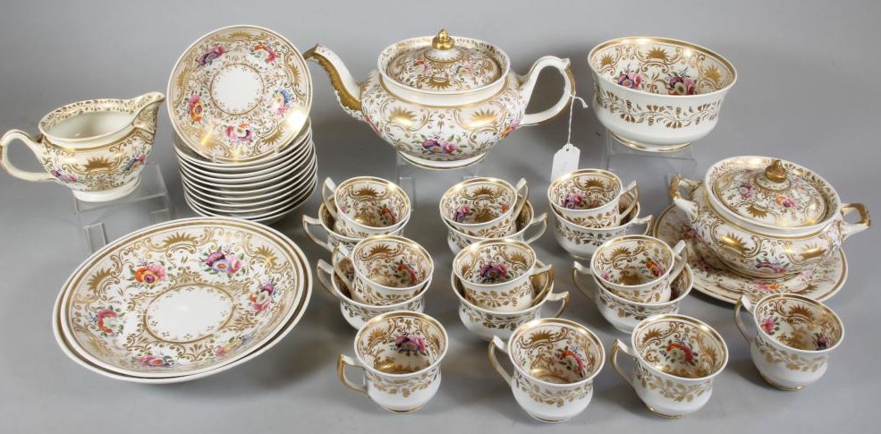 AN ENGLISH PORCELAIN PART TEA AND COFFEE SERVICE Image