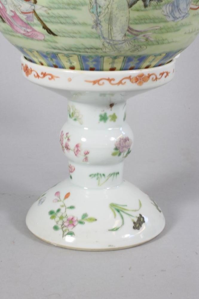 A CHINESE PORCELAIN HURRICANE LAMP Image