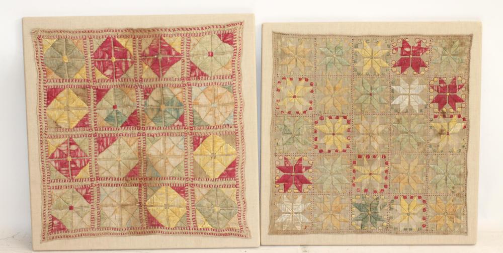 A COLLECTION OF FOUR EASTERN SILK EMBROIDERED PANELS Image