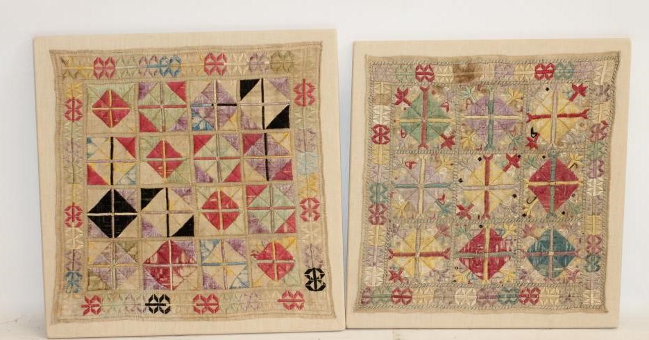 A COLLECTION OF FOUR EASTERN SILK EMBROIDERED PANELS Image
