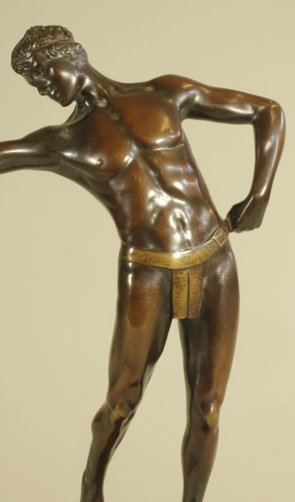 A BRONZE FIGURE OF A MALE NUDE Image