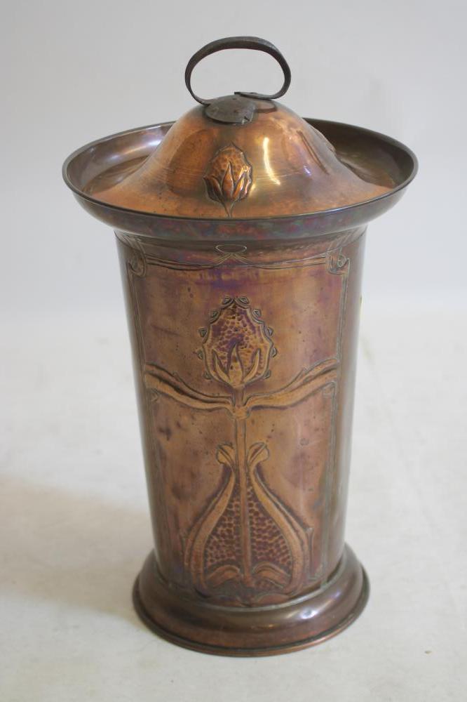 AN ARTS AND CRAFTS COPPER COAL BIN Image