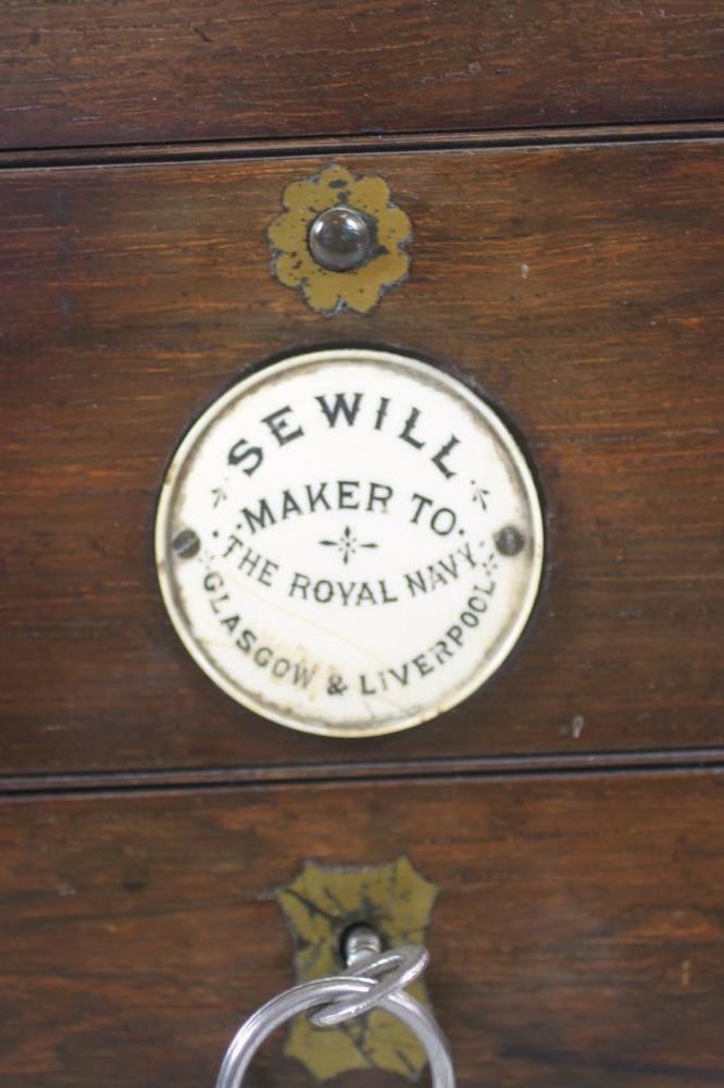 A LATE VICTORIAN BRASS BOUND MAHOGANY SHIP'S COMPASS CASE of typical cube form Image