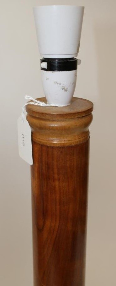 A BIEDERMEIER STYLE BLOND AND DARK WOOD TABLE LAMP Image