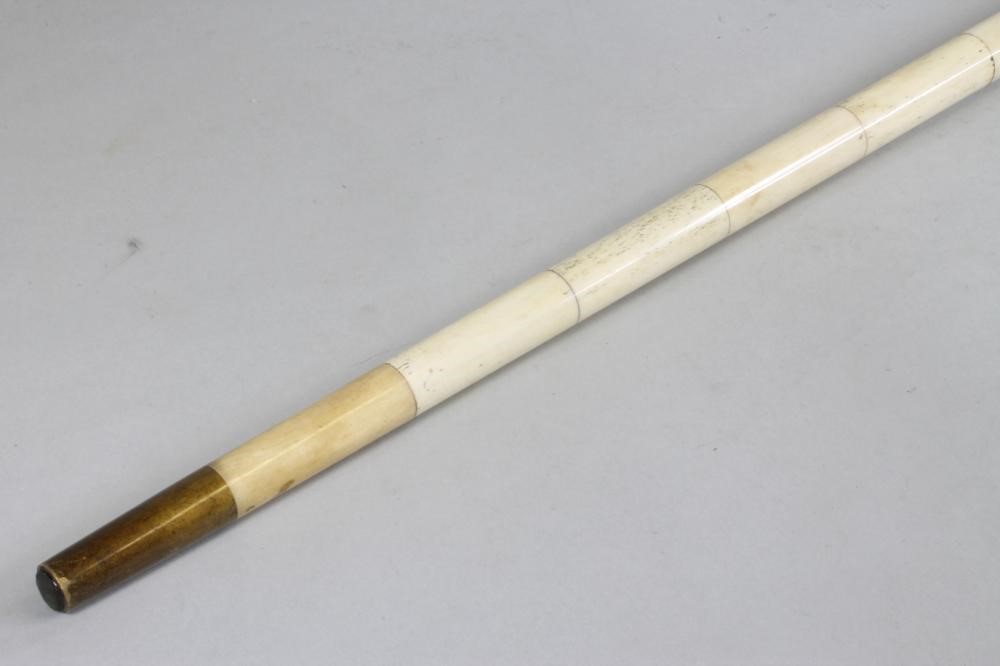 A VICTORIAN SECTIONAL BONE WALKING STICK of plain tapering cylindrical form Image