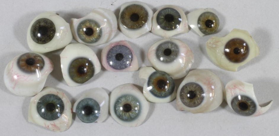 A COLLECTION OF OPTOMOTRIST'S GLASS EYES Image