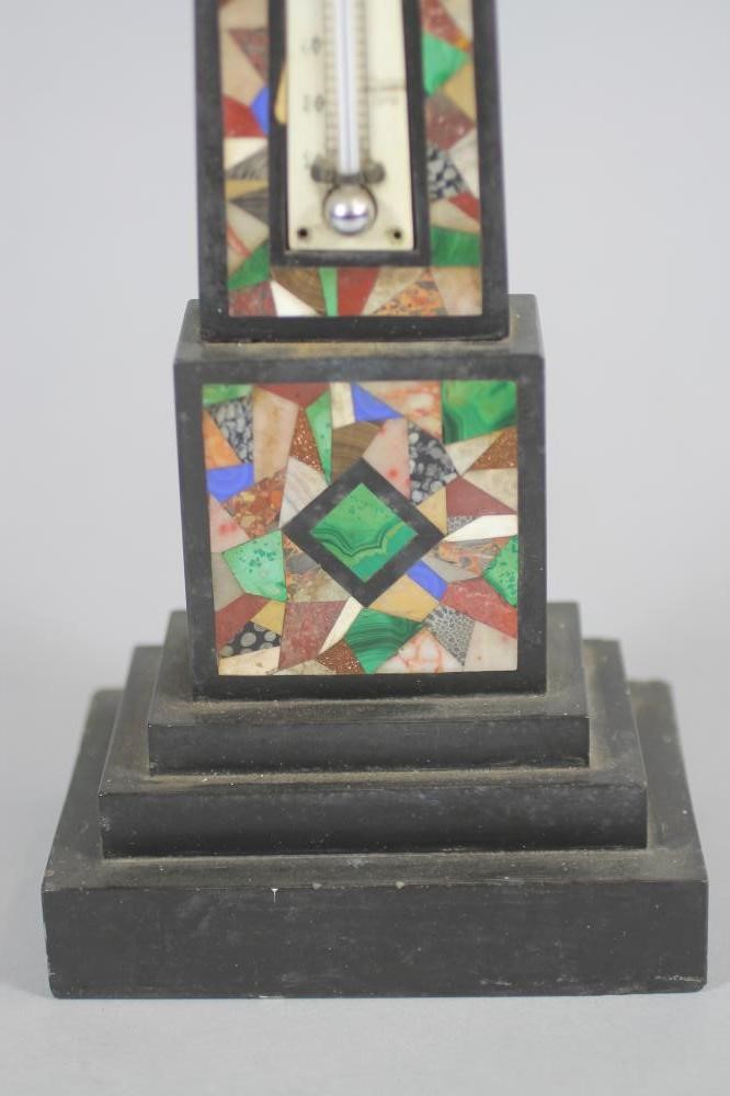 A VICTORIAN ASHFORD MARBLE OBELISK THERMOMETER Image