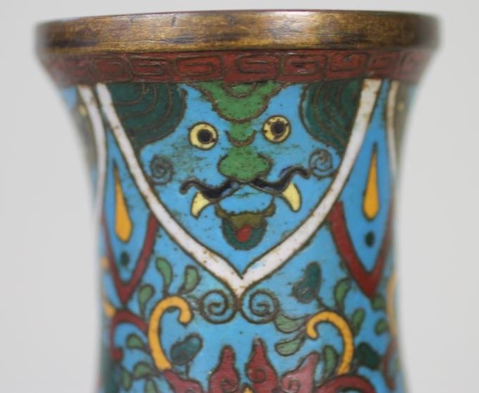 A CHINESE CLOISONNE ENAMEL VASE of squat globular form on a swept foot Image