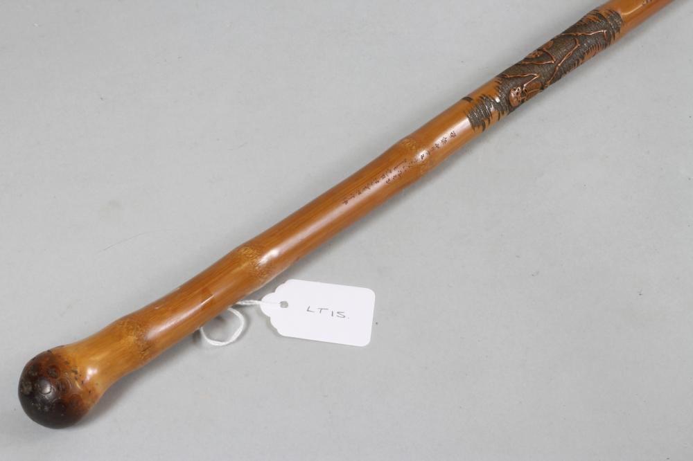 A JAPANESE BAMBOO WALKING CANE Image