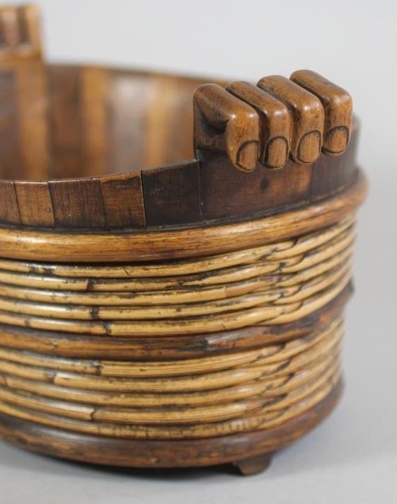 A STAVED FRUITWOOD BOWL Image