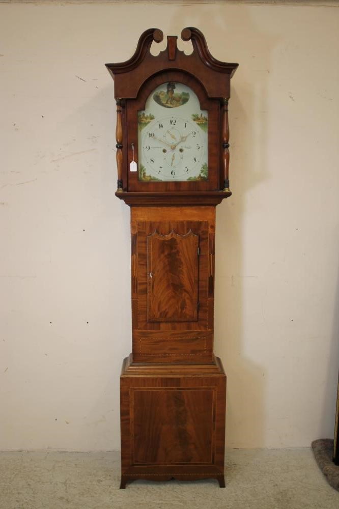 A MAHOGANY LONGCASE CLOCK by Cheetham Image