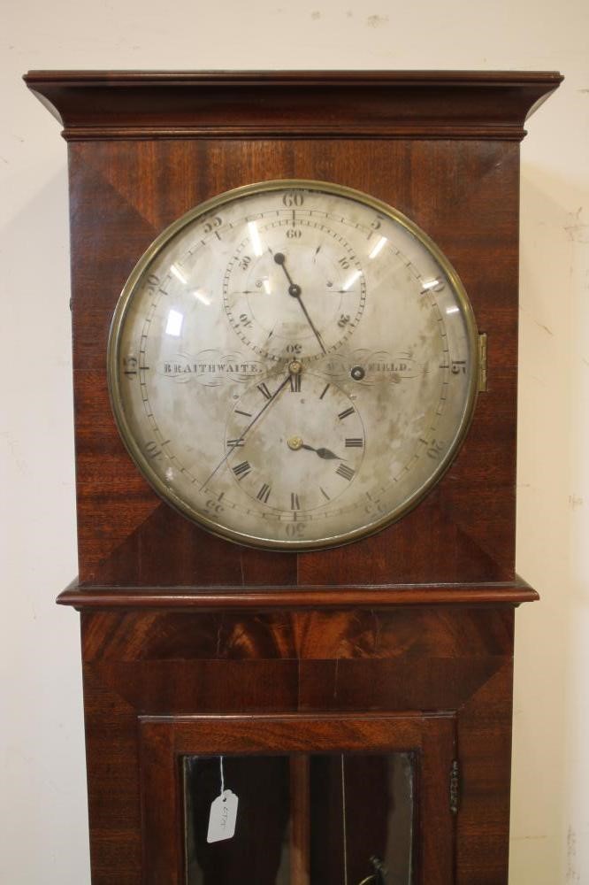 A MAHOGANY LONGCASE REGULATOR signed Braithwaite Image