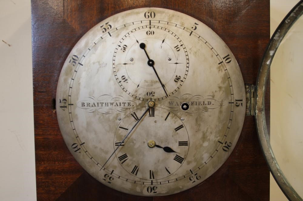 A MAHOGANY LONGCASE REGULATOR signed Braithwaite Image