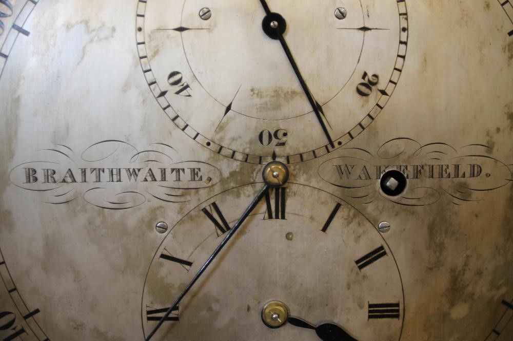A MAHOGANY LONGCASE REGULATOR signed Braithwaite Image