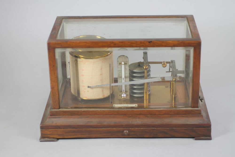 AN OAK CASED BAROGRAPH by Negretti & Zambra Image