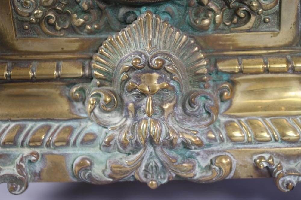 A FRENCH BRASS MANTEL CLOCK by Japy Freres Image