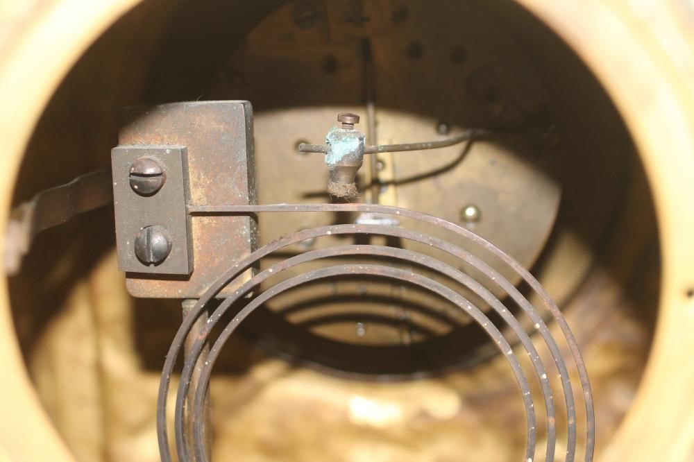 A FRENCH BRASS MANTEL CLOCK by Japy Freres Image