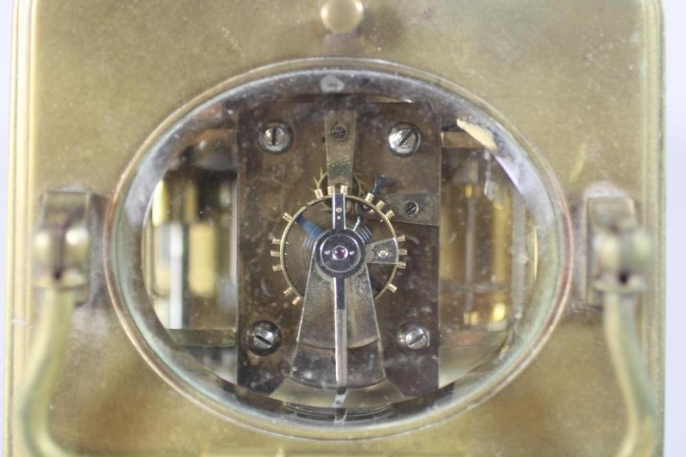 A FRENCH BRASS CARRIAGE CLOCK Image